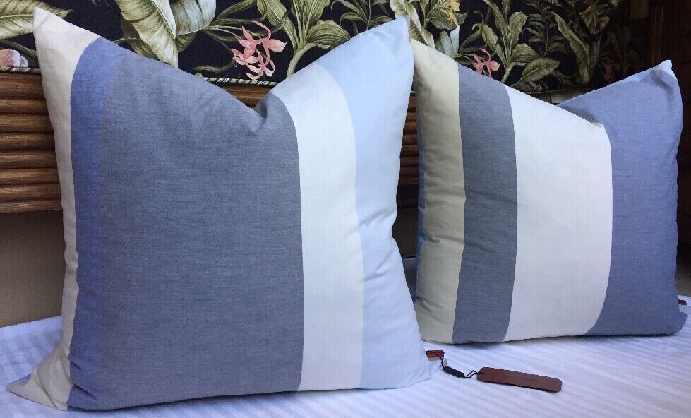 MISSONI 2 PILLOW Covers Size: 24 x 24" New SHIP FREE Gray / Yellow / Blue /Pink - $1,100.00