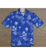 Royal Creations Hawaiian Shirt Blue White Large LN - $23.99