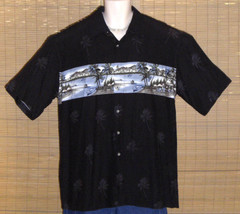 Pierre Cardin Hawaiian Shirt Black Large - £17.32 GBP