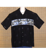 Pierre Cardin Hawaiian Shirt Black Large - $21.99