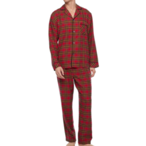 St. John&#39;s Bay Men&#39;s Flannel Pajama Set LARGE TALL Red Tartan Plaid 2 Piece New - £33.42 GBP