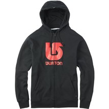 Burton Men&#39;s Guys  Black Vertical Full Front Zip Red Logo Hoodie  New $65 - £36.91 GBP