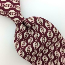 Chipp Tie Cabot Marron White Silk Circles Necktie Mens Ties I15-196 Vintage/Rare - £19.34 GBP