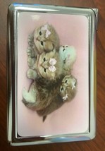 Kittens in Bows Image Cigarette Case with Built in Lighter Metal Wallet - $19.75
