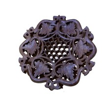 VTG Hand Carved Wooden Indian Trivet Honeycomb Center Footed 6.25”x6.25”x 1.25” - £10.07 GBP