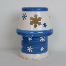 Ceramic Candle Lamp Christmas Medley Decorative Snowflakes Winter 9.5&quot; H... - £11.39 GBP