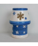 Ceramic Candle Lamp Christmas Medley Decorative Snowflakes Winter 9.5&quot; H... - £11.41 GBP
