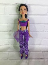 Mattel Disney Aladdin Princess Jasmine Doll With Purple Outfit Shoes - £9.93 GBP