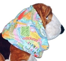Dog Snood Happy Birthday Multicolor Cotton Basset Hound Springer Spaniel Large - £11.19 GBP
