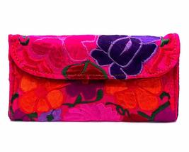 Multicolored Floral Embroidered Wallet Envelope Clutch Crossbody Purse - Womens  - £19.41 GBP