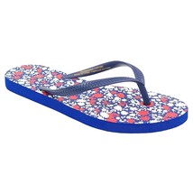 Abound Women Beach Pool Flip Flop Thong Sandals Leyo Size US 6 Navy Blue Floral - £9.34 GBP