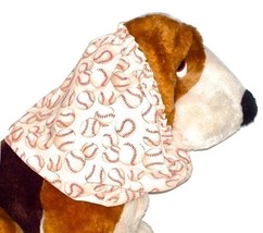 Beige Baseballs Print Cotton Dog Snood Size Puppy REGULAR CLEARANCE - £4.19 GBP
