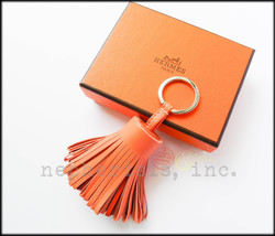 AUTH NWB Hermes Carmen Bicolor CREVETTE/CORNALINE Lambskin Keyring or Ba... - £438.63 GBP