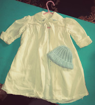 Baby Coat Handmade Vintage with embroidery and knitted cap - £9.43 GBP