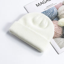 Thick Beanie warm Plain Knit Hat Baggy Cap Cuff Slouchy Skull Hats Ski White - £9.77 GBP