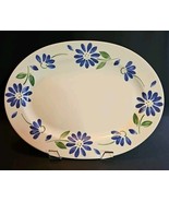 SPRINGWOOD by Pfaltzgraff 14&quot; Oval Serving Platter Dish Floral BLUE FLOWERS - $73.85 CAD