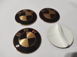 BMW wheel center cap-set of 4-Metal Stickers-self adhesive Top Quality Glossy - £14.94 GBP+