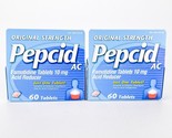 Pepcid AC Original Strength Acid Reducer Tablets 60ct Lot of 2 BB08/25 - $23.17