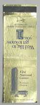 First National Bank of Oregon First National Center Portland, OR Matchbook Cover - £1.36 GBP