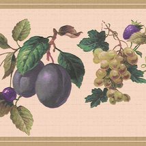 Dundee Deco DDAZBD9463 Peel and Stick Wallpaper Border - Fruits Purple G... - £18.74 GBP