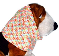 Dog Snood Multicolor Dog Bone Patches Cotton Cavalier KC Spaniel Sz Puppy SHORT - £8.65 GBP