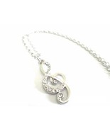 Music Treble Clef Charm Necklace with Rhinestones for Musician/Singer - £17.26 GBP