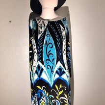 Enfocus Studio Size 10 Sheath Dress – Blue Teal Black Abstract Print - $24.75