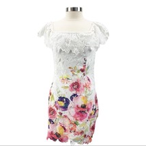 NEW Urban Girl Womens Large Cutout Lace Floral Dress White Off Shoulder Spring  - £19.23 GBP