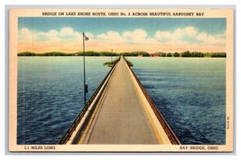 Route 2 Bridge Sandusky Bay Ohio OH UNP Linen Postcard P29 - $2.92