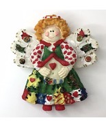 Christmas Angel Refrigerator Fridge Magnet Patchwork Dress - $9.00