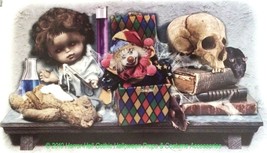 Gothic Horror Laboratory Skull Doll Toys Haunted House Halloween Sticker Cling - £3.01 GBP