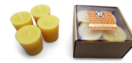 4 Natural Honey Scented 100 Percent  Beeswax Votives, Votive Candles, 12 Hour - £13.58 GBP