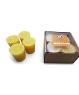 4 Natural Honey Scented 100 Percent  Beeswax Votives, Votive Candles, 12... - £13.67 GBP