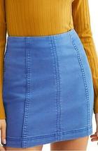 Free People Modern Femme Denim Mini Skirt - Turquoise, Size 2 - £25.58 GBP