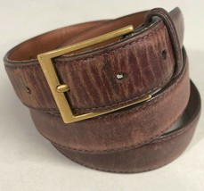 Brighton Glazed Cowhide On Glove Size 40 Mens Brown Leather Belt - £13.33 GBP