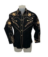 Vintage FRONTIER Embroidered Western Rockabilly Snap Button Up Shirt 195... - £182.41 GBP