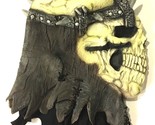 Viking Skull Mask Full Head Cage Spike Armored Skeleton Halloween Rubber... - £35.88 GBP