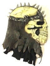 Viking Skull Mask Full Head Cage Spike Armored Skeleton Halloween Rubber Adult - £36.30 GBP