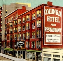 Columbia Hotel Portland Maine MISPRINT ERROR Postcard Downtown 1930s-40 DWS5B - £30.05 GBP