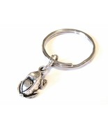 Frog Charm Key Ring Key Chain or Zipper Pull with Silver Frog Charm - £7.21 GBP