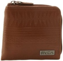 MENS GUYS RVCA PORT ZIP WALLET BROWN TRIBAL DESIGN LOGO NEW $29 - $18.99