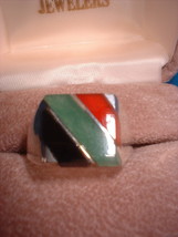 Mens Multi Color Genuine Onyx Ring .925 Sterling NIB - $35.00