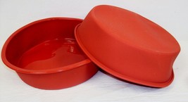 Set of 2 Silicone Terra Cotta 9&quot; Round Cake Pans ~ 2.5&quot; Deep Non-stick B... - £11.49 GBP