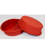 Set of 2 Silicone Terra Cotta 9&quot; Round Cake Pans ~ 2.5&quot; Deep Non-stick B... - £11.00 GBP