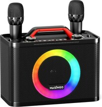 MASINGO Sonoro G5 Karaoke Machine – 2 Wireless Mics, LED Lights - Black - $65.69