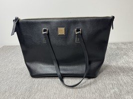 Dooney &amp; Bourke Black Saffiano Leather Double Handles Tote Shoulder Bag ... - $69.29