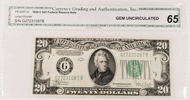 1934-C Federal Reserve Note in Gem Uncirculated Condition FR #2057-G - $148.48