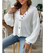 V-Neck Button Up Long Sleeve Cardigan - $56.12 CAD