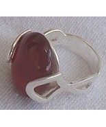 Red stone silver ring C - $454.28 MXN