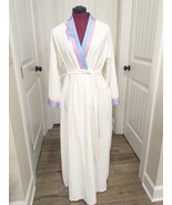 Vintage Vanity Fair robe Small seashells velour satin blue purple ivory ... - $51.00